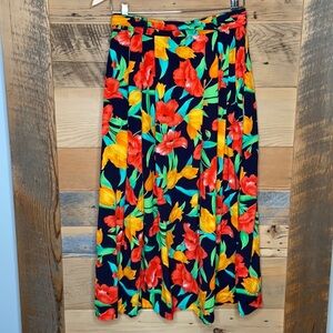 VINTAGE EVAN PICONE TROPICAL FLOWER SKIRT SZ M